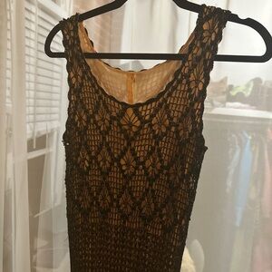 90s vintage Black Lace Sleeveless Dress